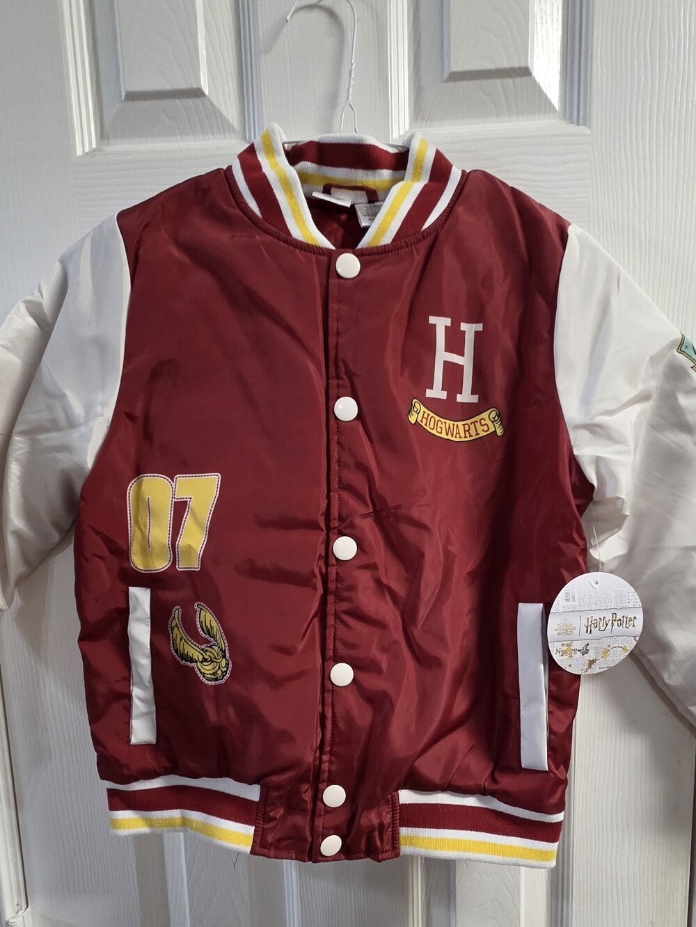 Warner Bros. Maroon and White Hogwarts Varsity Jacket